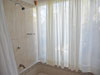 Huge shower, with garden view, in the master bedroom.