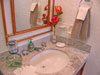 Master bedroom has bath with shower.